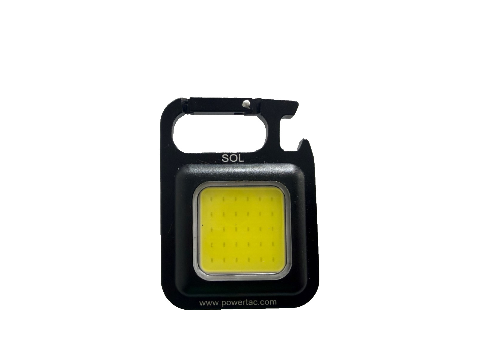 250 Lumens Powertac SOL Rechargeable LED Keychain Utility Flashlight Black