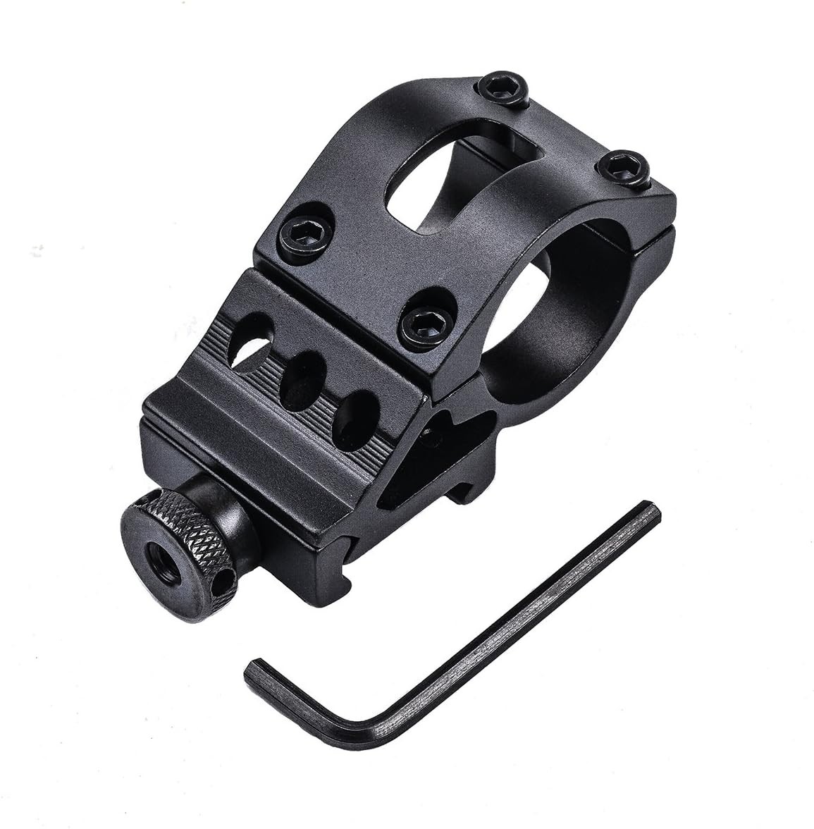 Durable Aluminum Tactical 45° Rail Mount for 1-Inch Flashlight – Quick Install