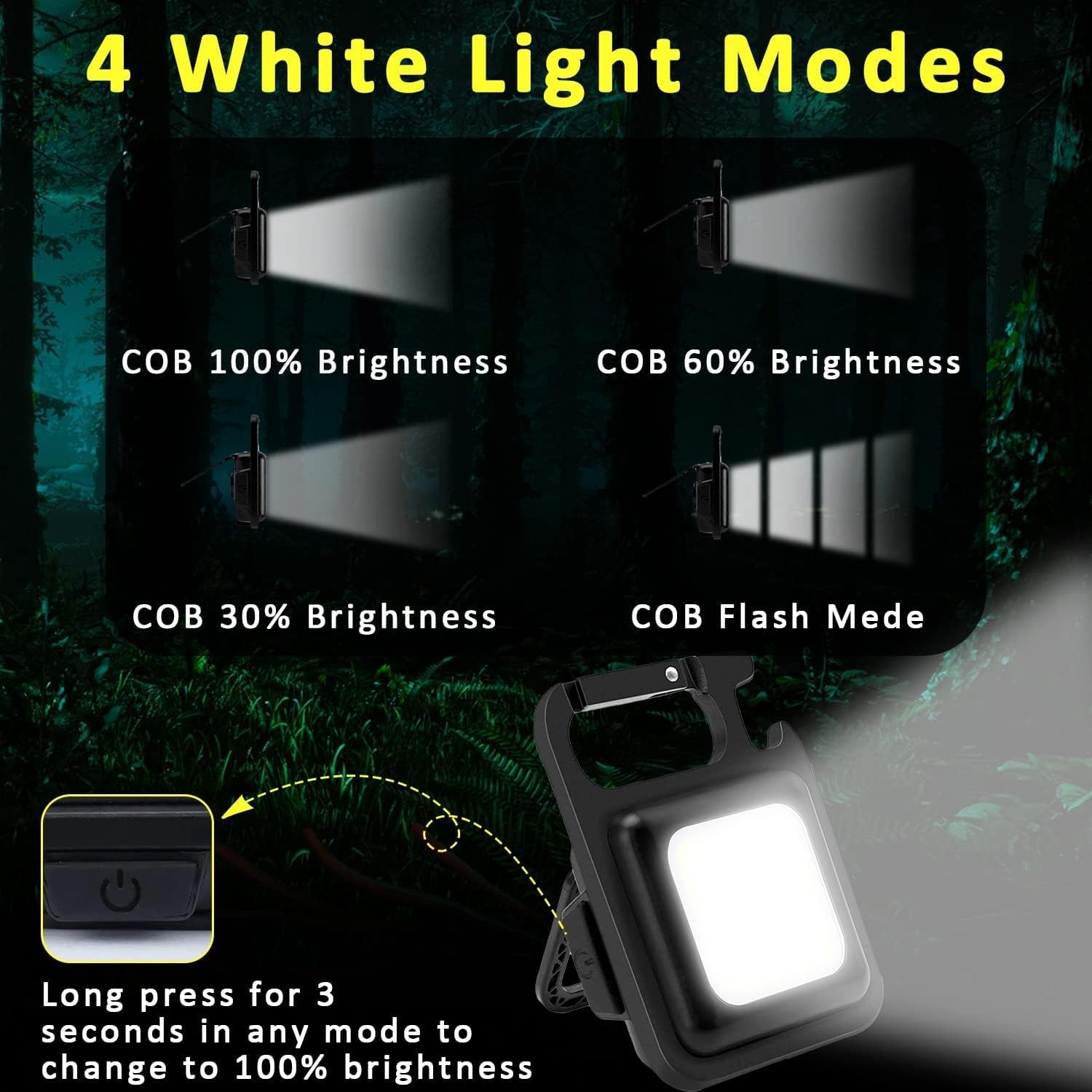 Compact Rechargeable LED Work Light 2-Pack – 800 Lumens with Built-In Magnet