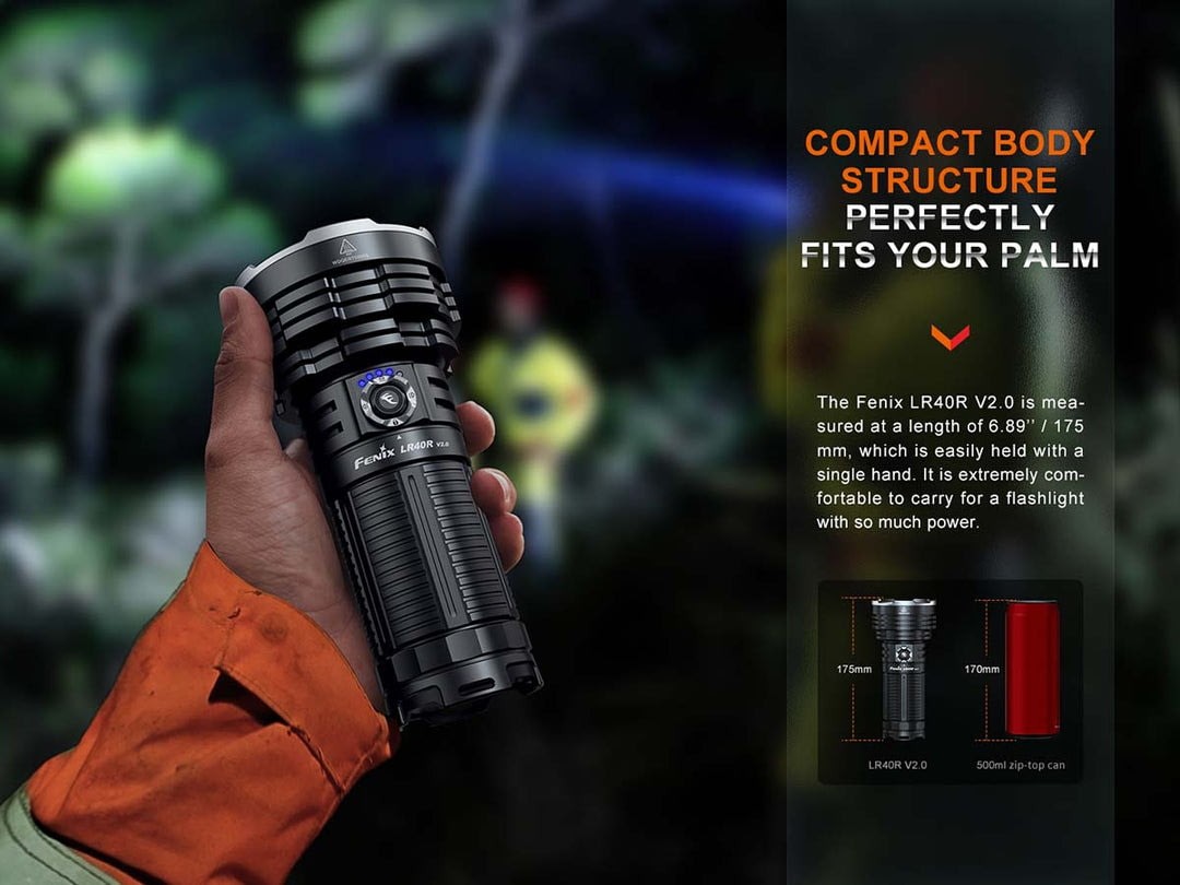 Fenix Lighting LR40R V2.0 Lithium Ion 15000 Lumens Luminus SFT70 LED, : LR40R2BK