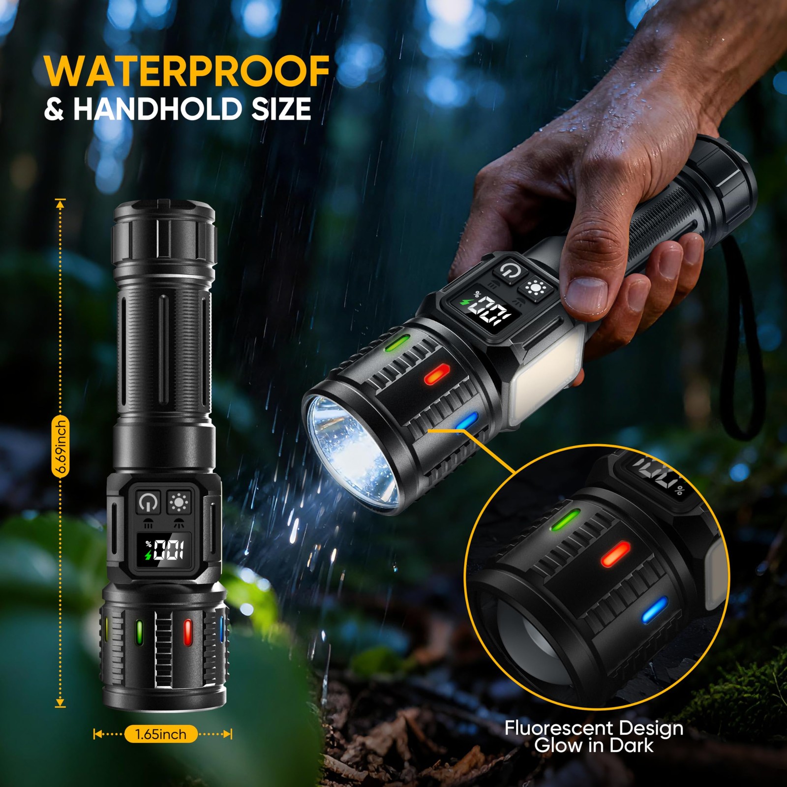 Rechargeable Flashlights High Lumens 100,000, Super Bright LED Flash Light Lo…