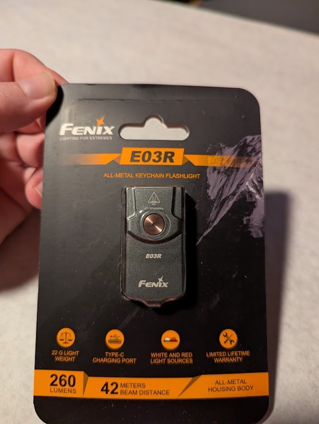 Fenix E03R All Metal Keychain Flashlight – 260 lumen