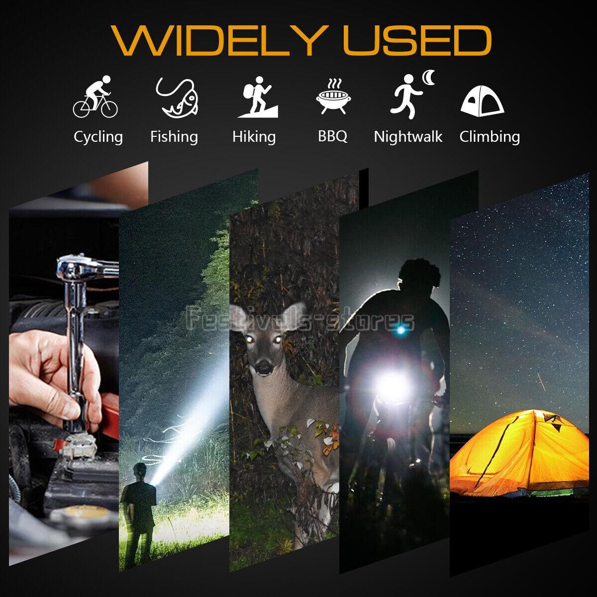 Tactical Gun LED Rechargeable Flashlight w/Picatinny Rail Mount Hunting Shooting