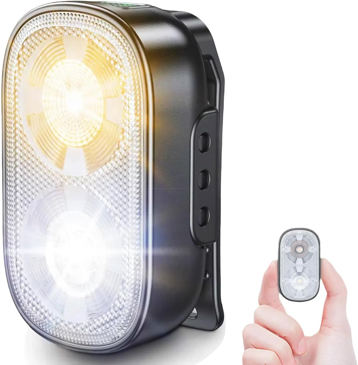500LM Ultra Bright Mini Clip-On Flashlight Rechargeable, 10 Modes Hands-Free Poc