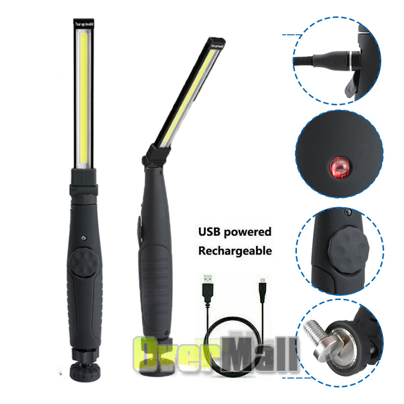 1-10Pack Magnetic Base LED COB Work Light Rechargeable Mechanic Torch Flashlight