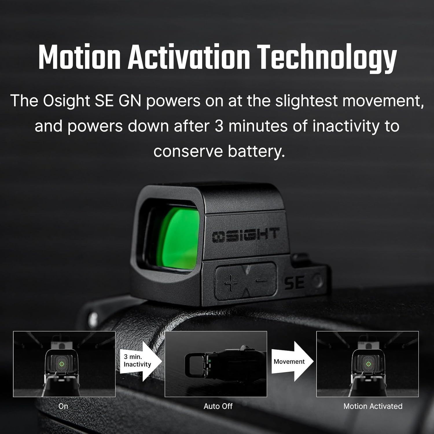 Osight SE Green 2 MOA Dot/32 MOA Circle Enclosed Optic, with RMSc Footprint