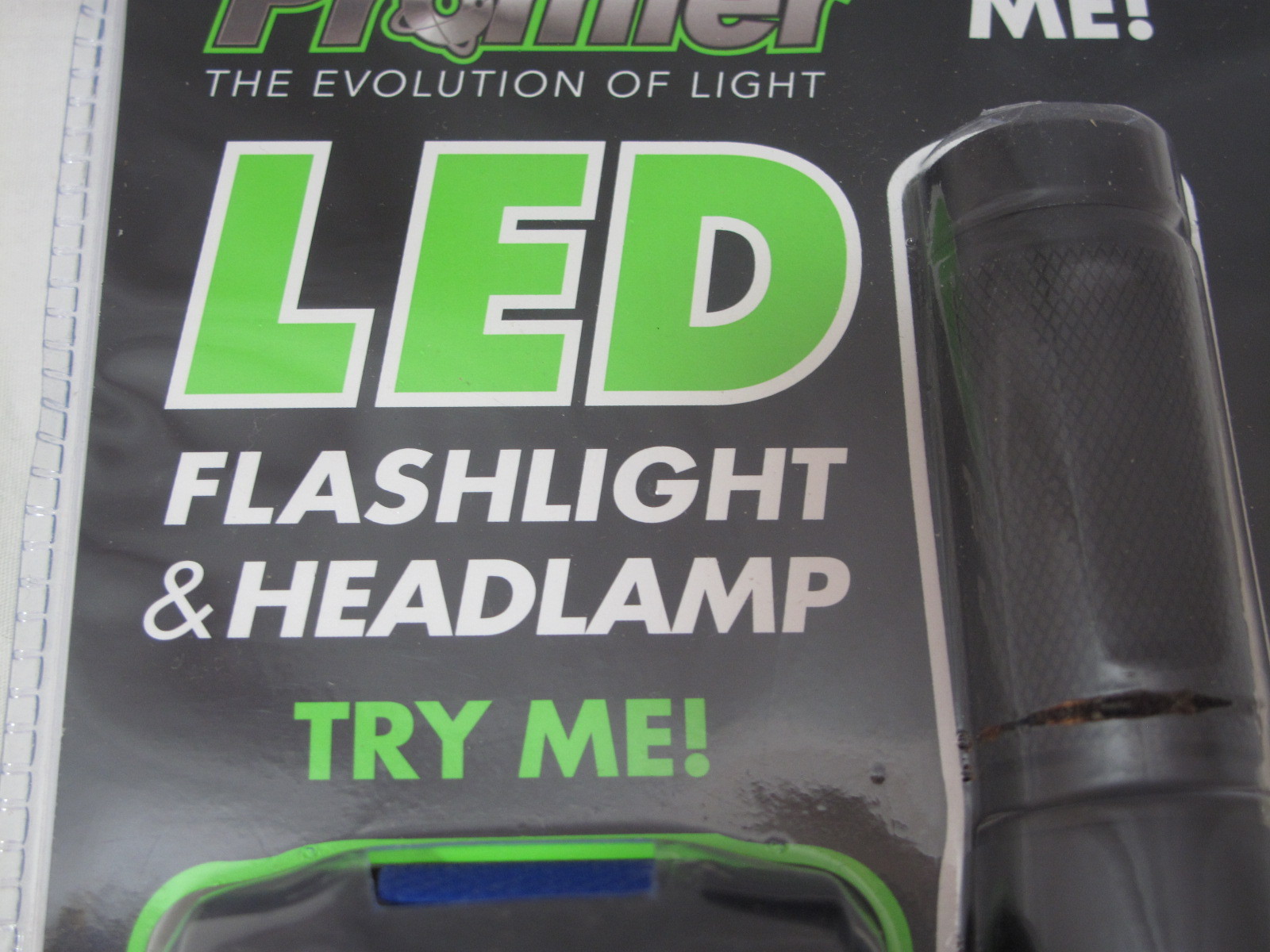 NEW 2-pc Promier Flashlight + Head Lamp Set High Low Red Steady Flashing