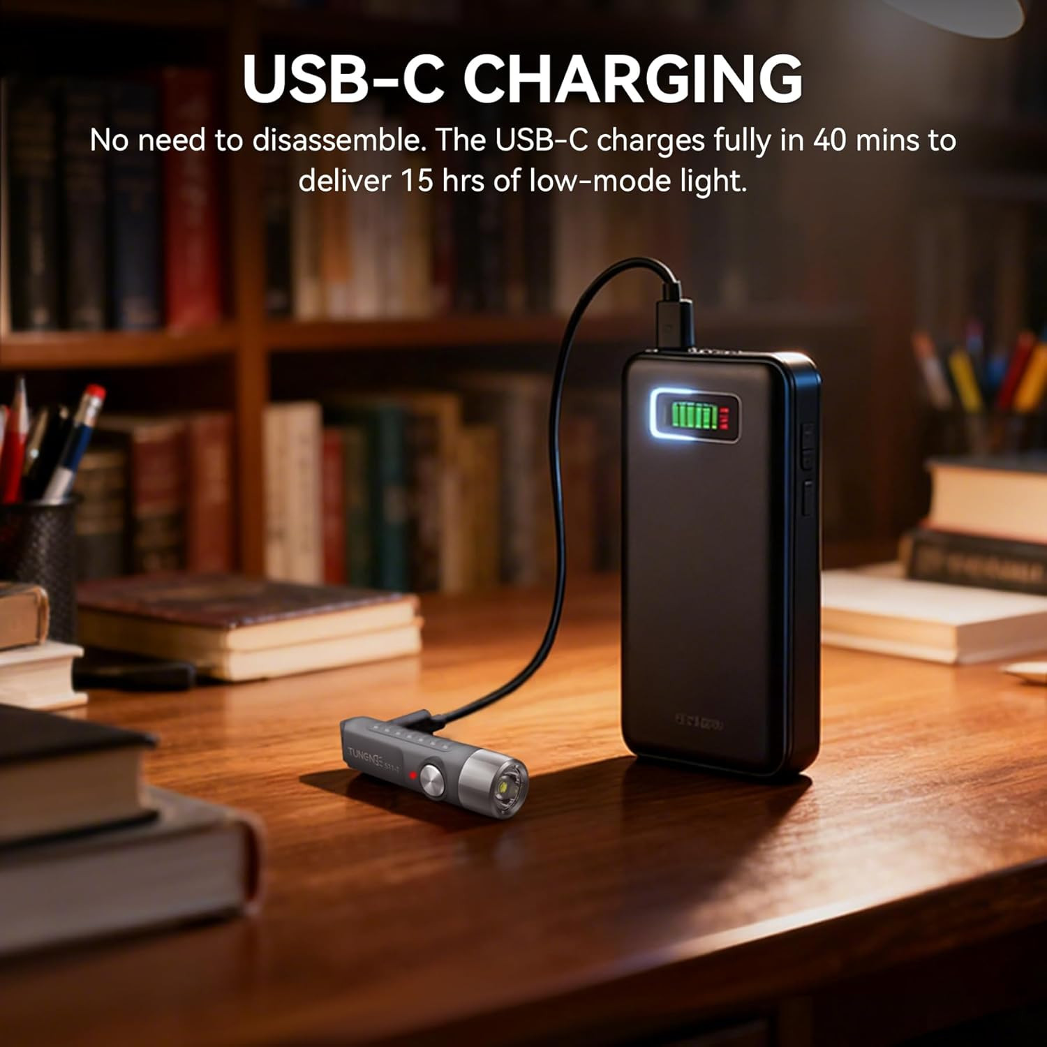 S11-T Rechargeable Keychain Flashlight, 500 High Lumens EDC Mini Flashlight with