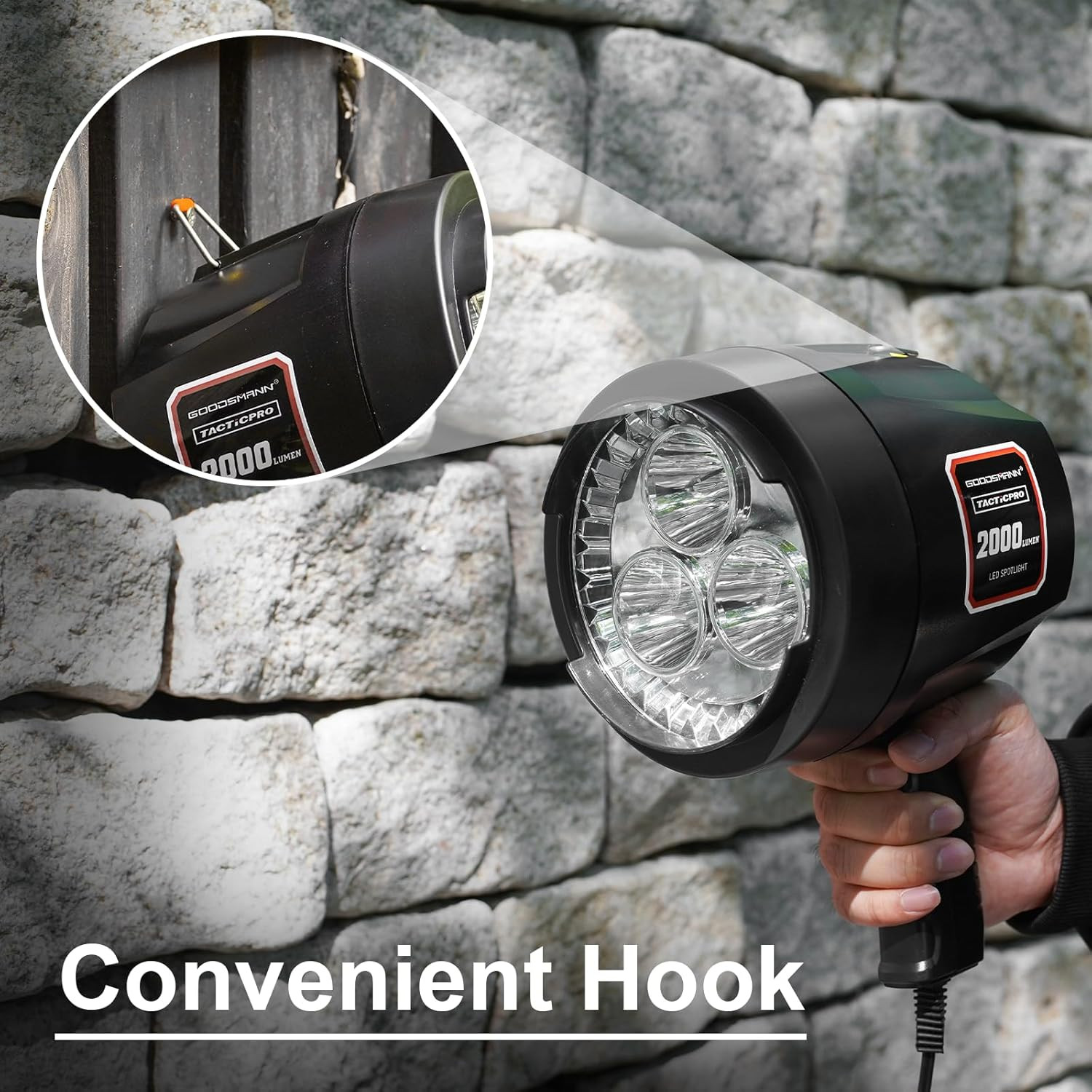 Spotlight 12 Volt Spotlight Led up to 2000 Lumen Boat Handheld Spotlight Corded