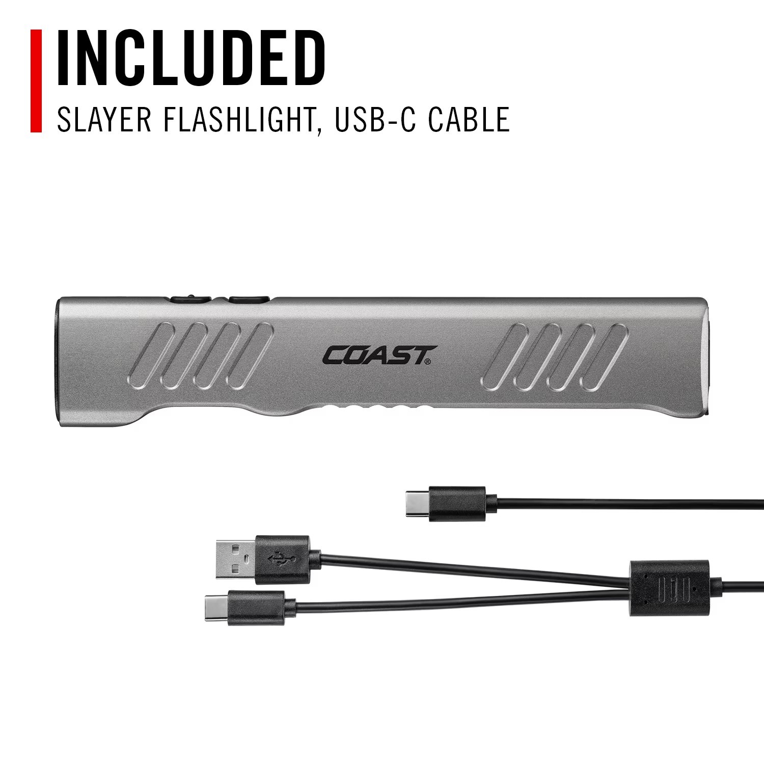 Rechargeable LED Flashlight 1150 Lumens USB-C Dual Optic Waterproof EDC Pocket