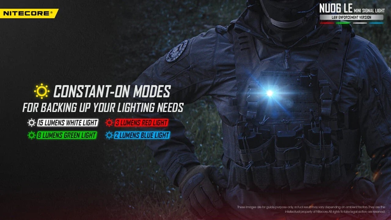 Nitecore NU06LE White Blue Green Red USB-C Rechargeable Signal and Safety Light