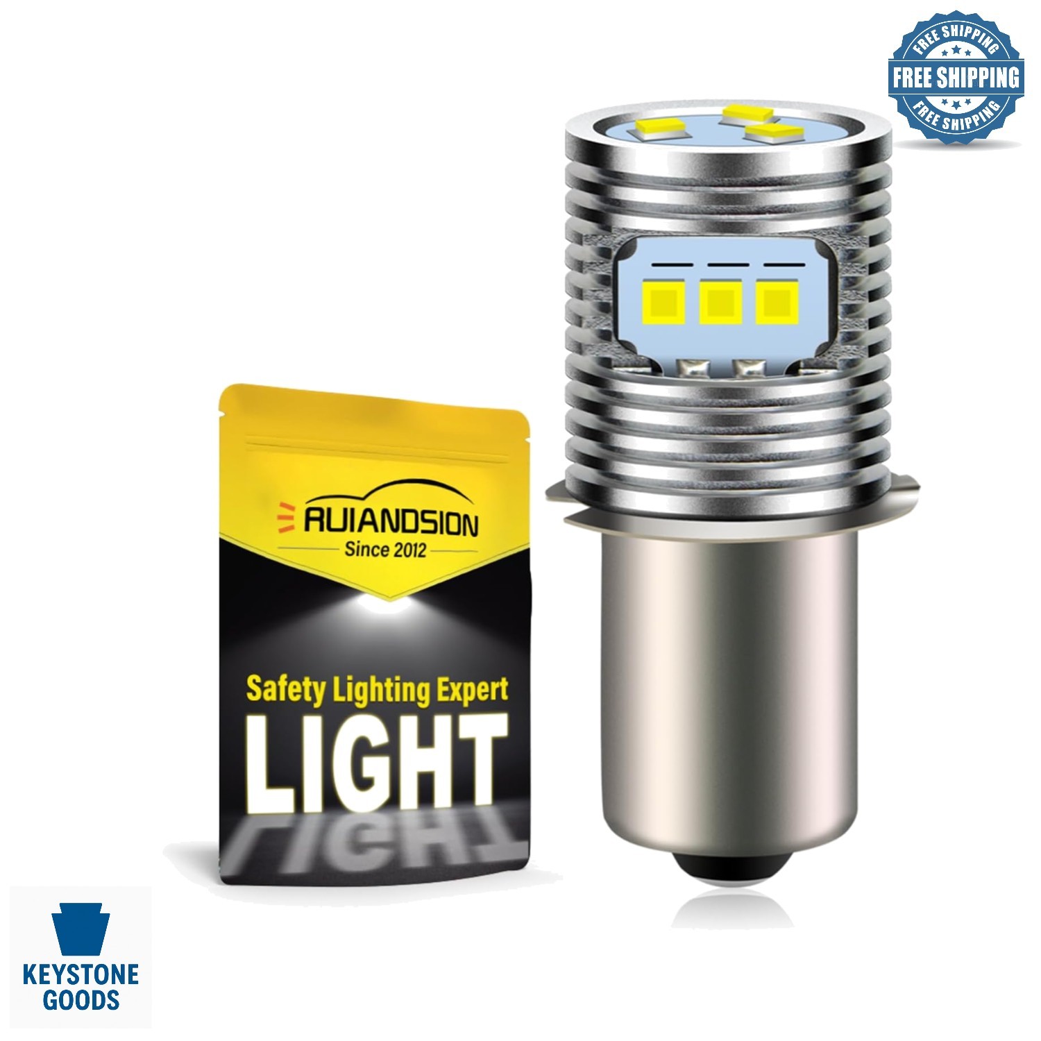 High-Brightness P13.5S LED Bulb for Lanterns & Flashlights, 7-24V, 600 Lumens