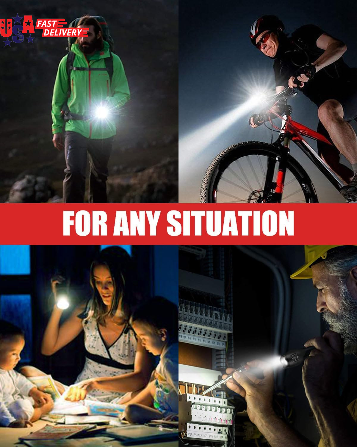 Rechargeable Flashlight, Titanium 5 Modes Zoomable Flash Light, Bright Real 1500