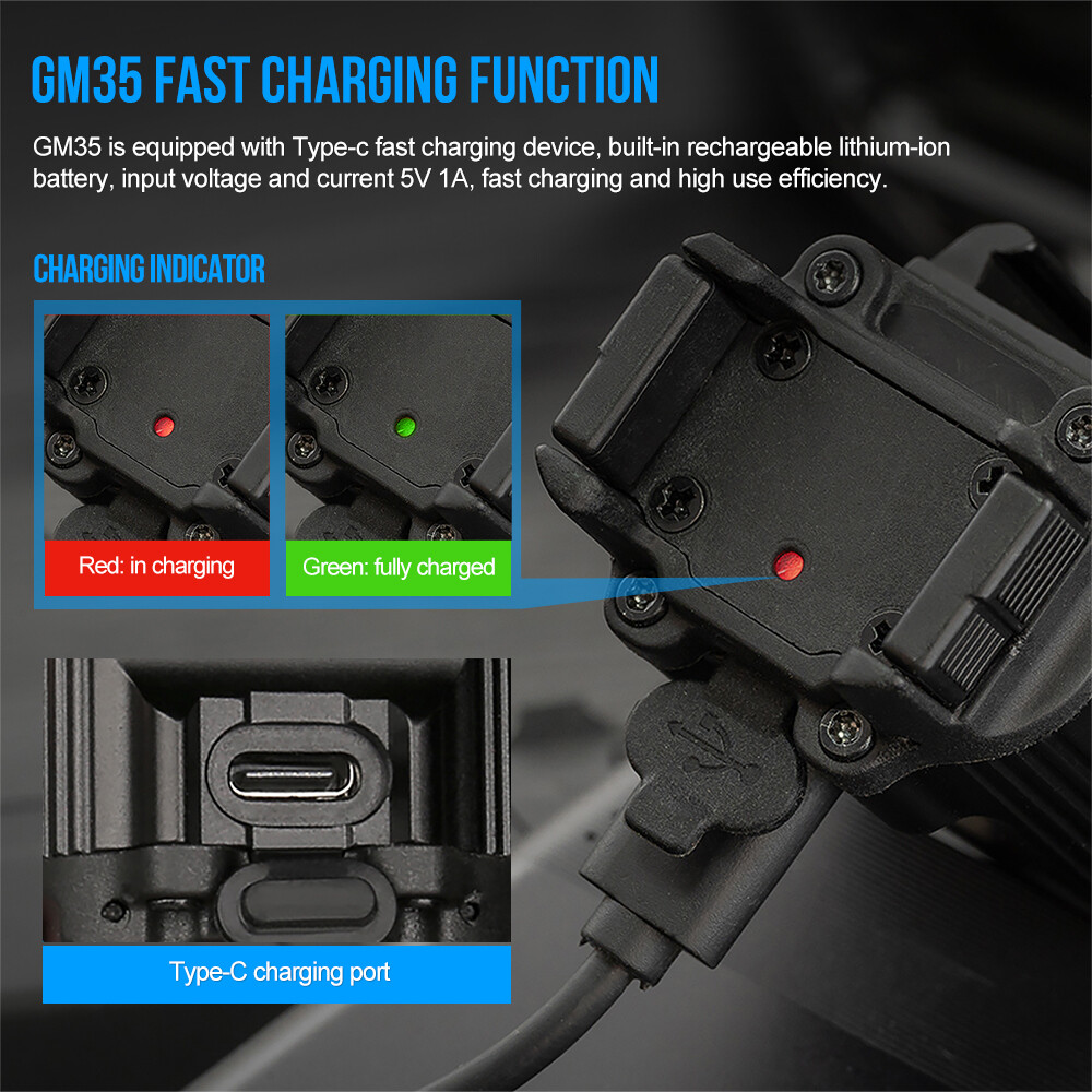TrustFire GM35 Compact Led Flashlight Rechargeable Handgun Tactical Pistol Light
