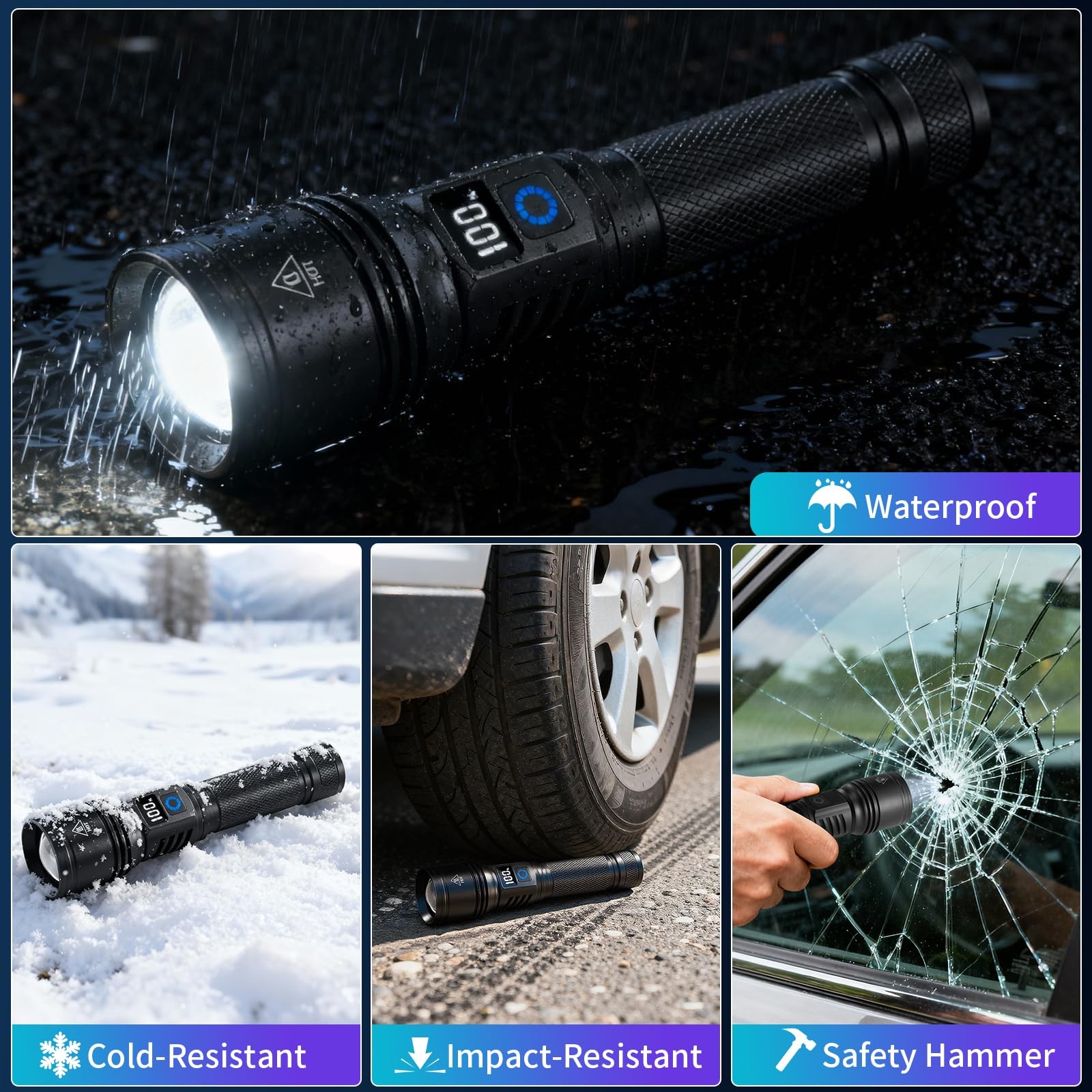 Rechargeable Flashlights High Lumens 2Pack, 5Modes Super Bright Flashlight Re…