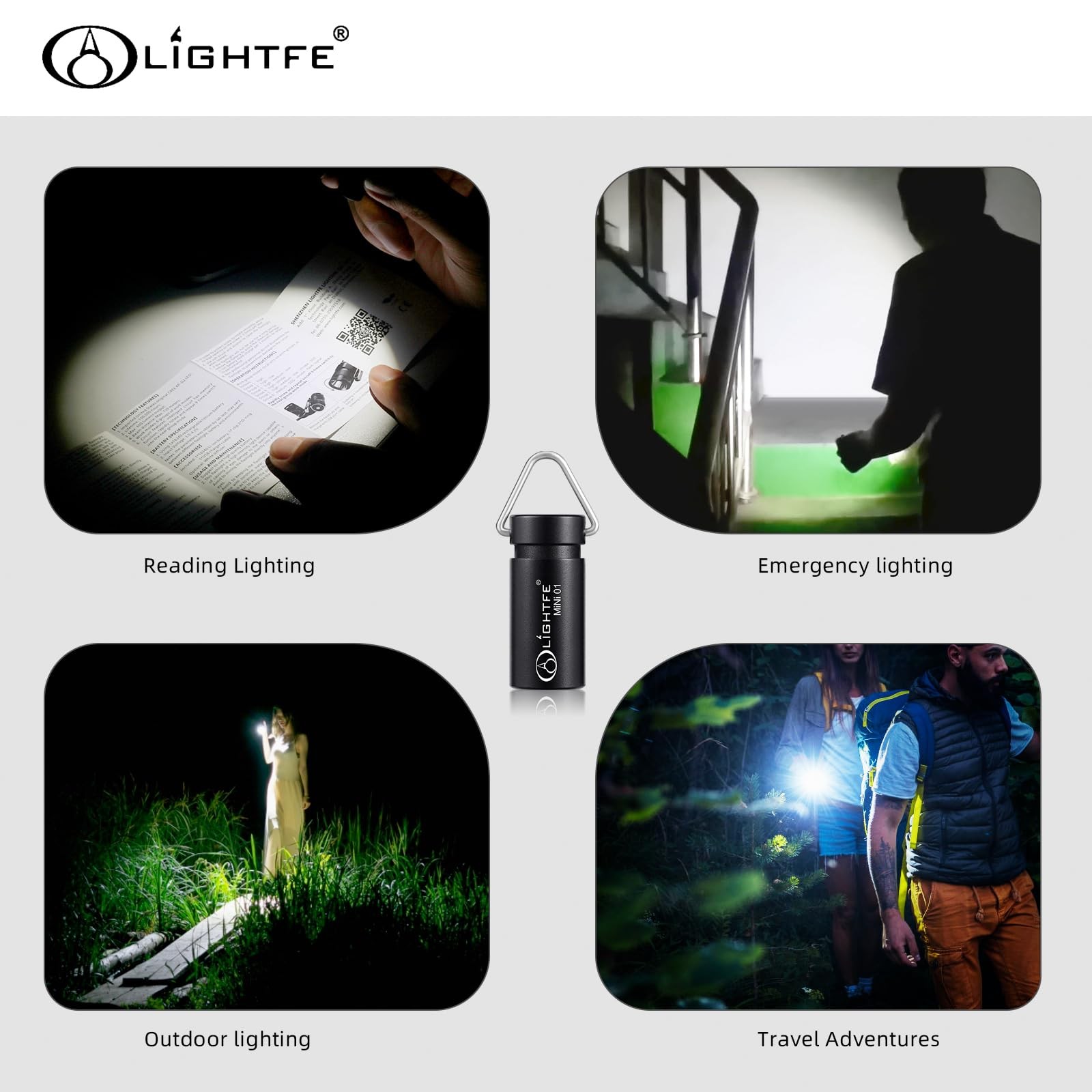 LIGHTFE MINI01 Keychain Flashlight Mini Light is Light, Mini01-Black