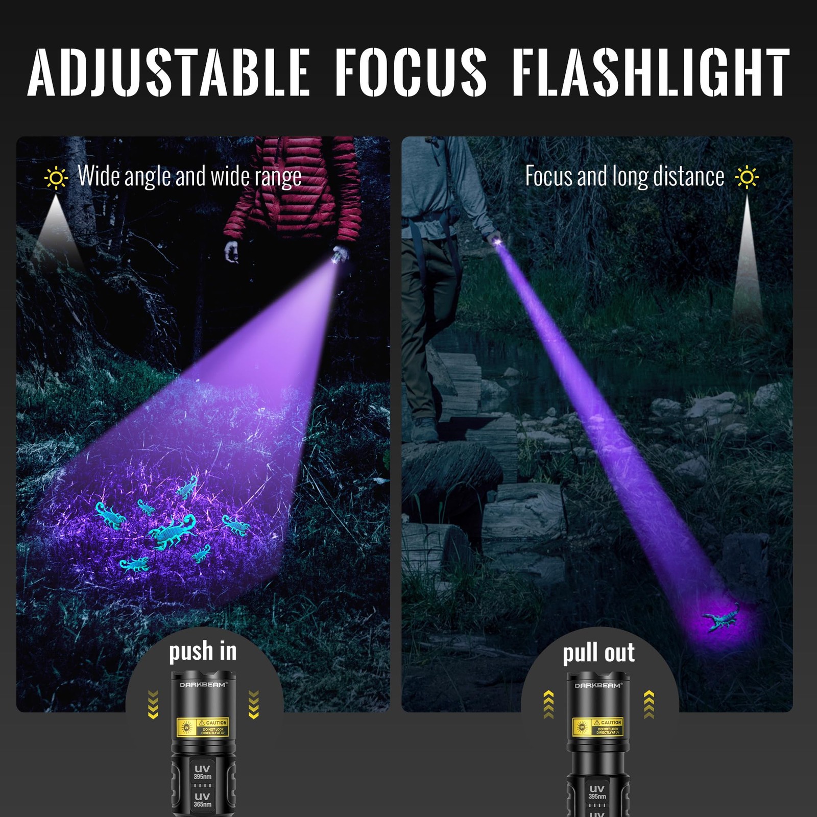DARKBEAM UV Pocket-size (A900), 365nm(Bluish) + 395nm(violetish)-1 Pack