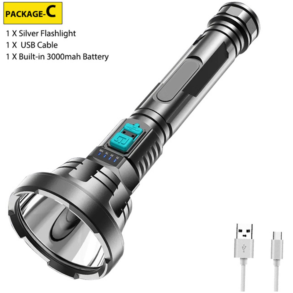 USB Rechargeable LED Flashlight Waterproof IPX6 Tactical Torch 3 Modes Outdoor