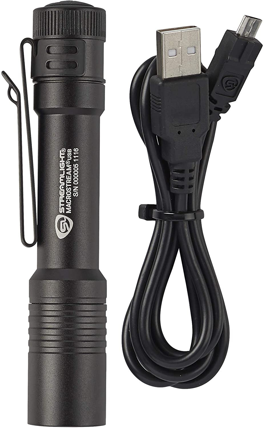 66320 Macrostream USB 500-Lumen Rechargeable Compact Flashlight with Wrist Lanya