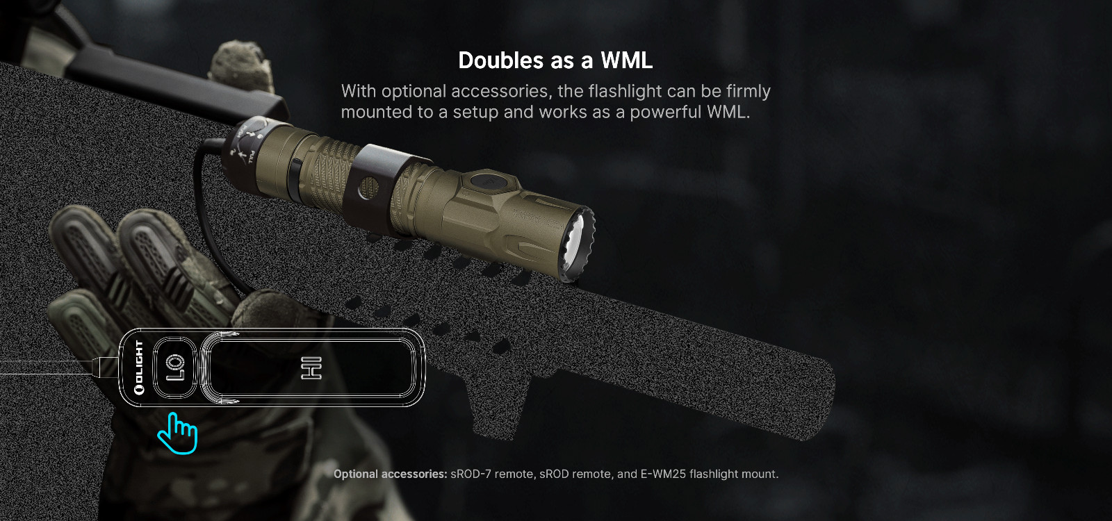 Olight Warrior Ultra 2500 Lumens Tactical Flashlight, OAL Material, 320 Meters