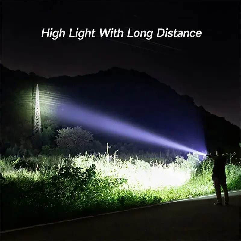 USB Rechargeable LED Flashlight Super Bright Torch 18650 Battery Outdoor