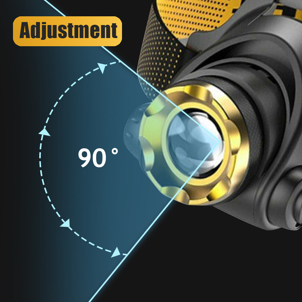 LED 990000LM Headlamp Rechargeable Headlight Head Torch Lamp Flashlight Camping
