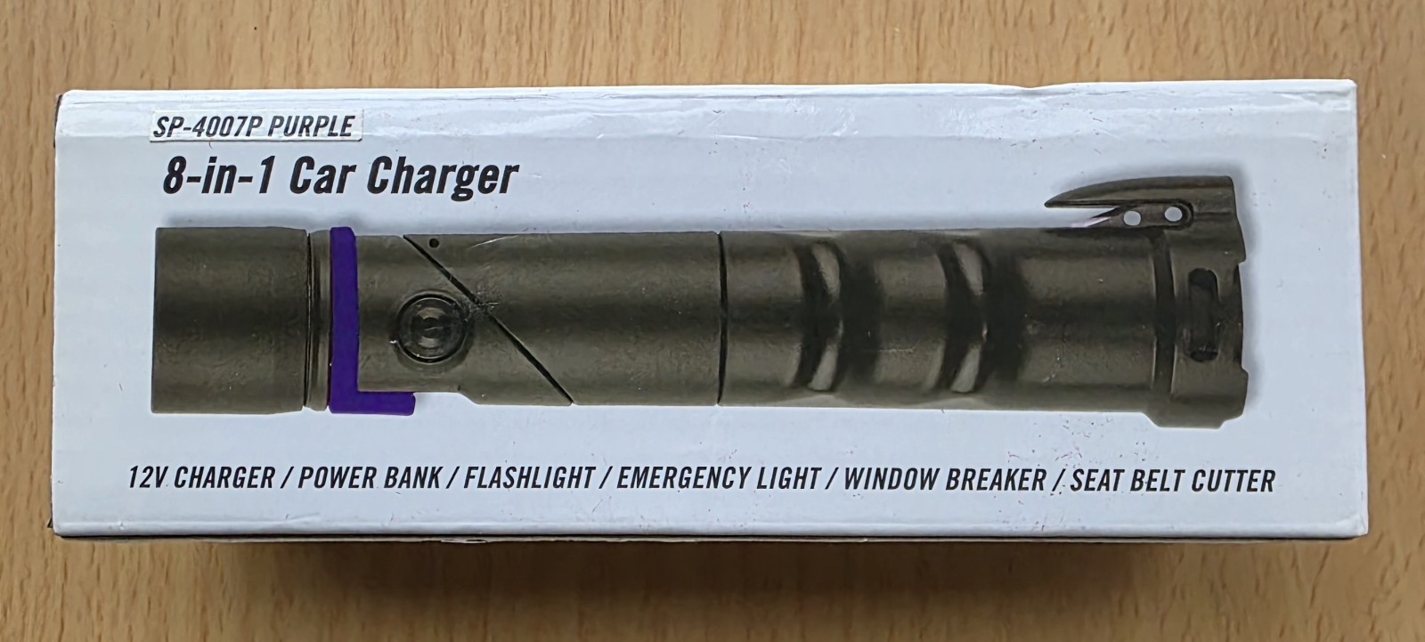 8in1 12V Charger Power Bank Flashlight Window breaker seat Belt Cutter SP-4007P