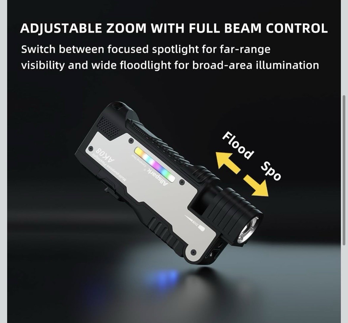 EDC Rechargeable Flashlight 3000 Lumens with Light Bar And Laser