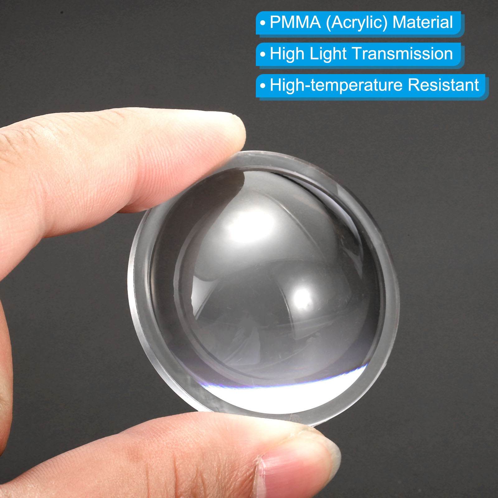 5Pcs Diameter 42mm High 13.5mm PMMA Flat Convex Lens Flashlight Optical Lens