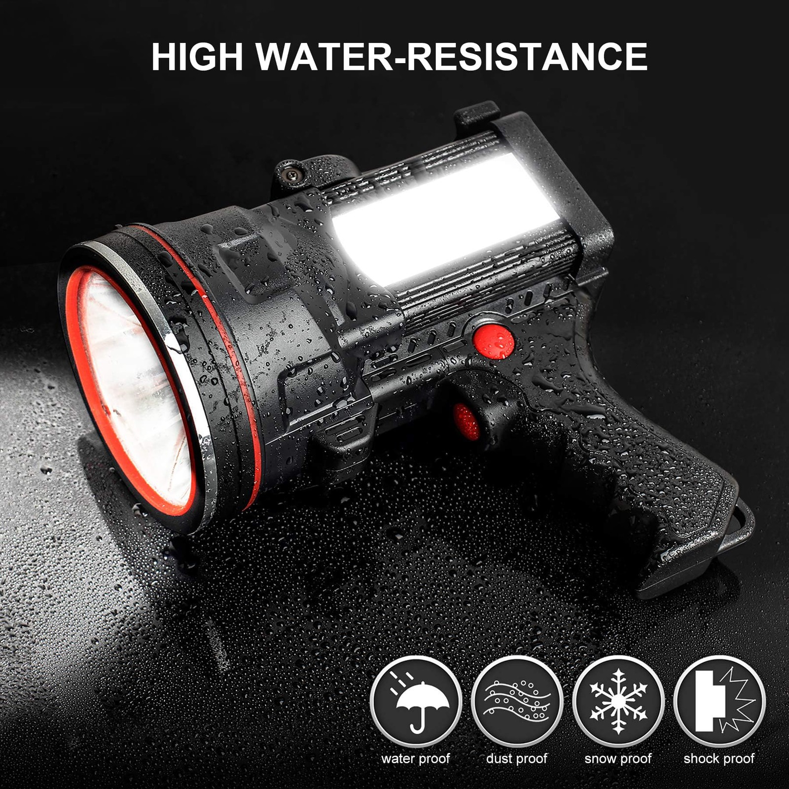 anlook Rechargeable Spotlight, Flashlight High Lumens 100000 LED Handheld Spotli