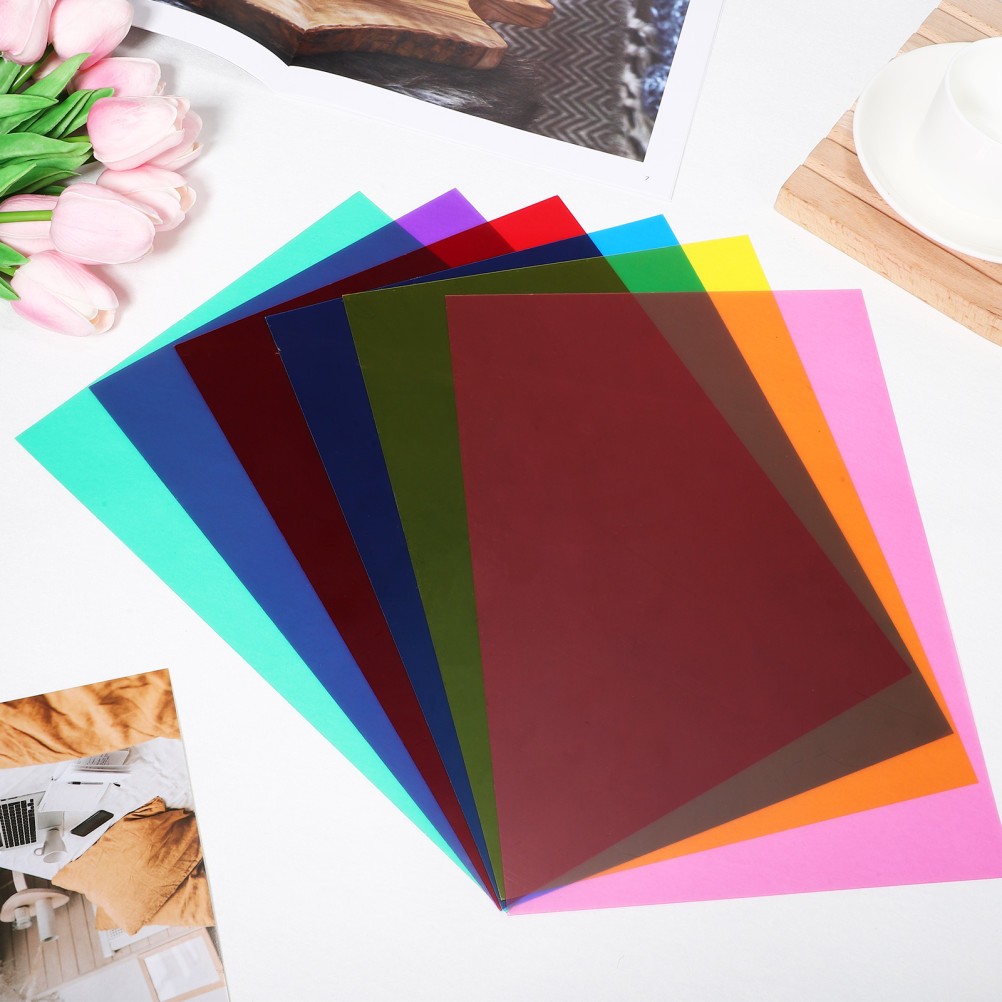 12 Pcs Light Gels Color Films PVC PP Light Diffuser Film For Photography