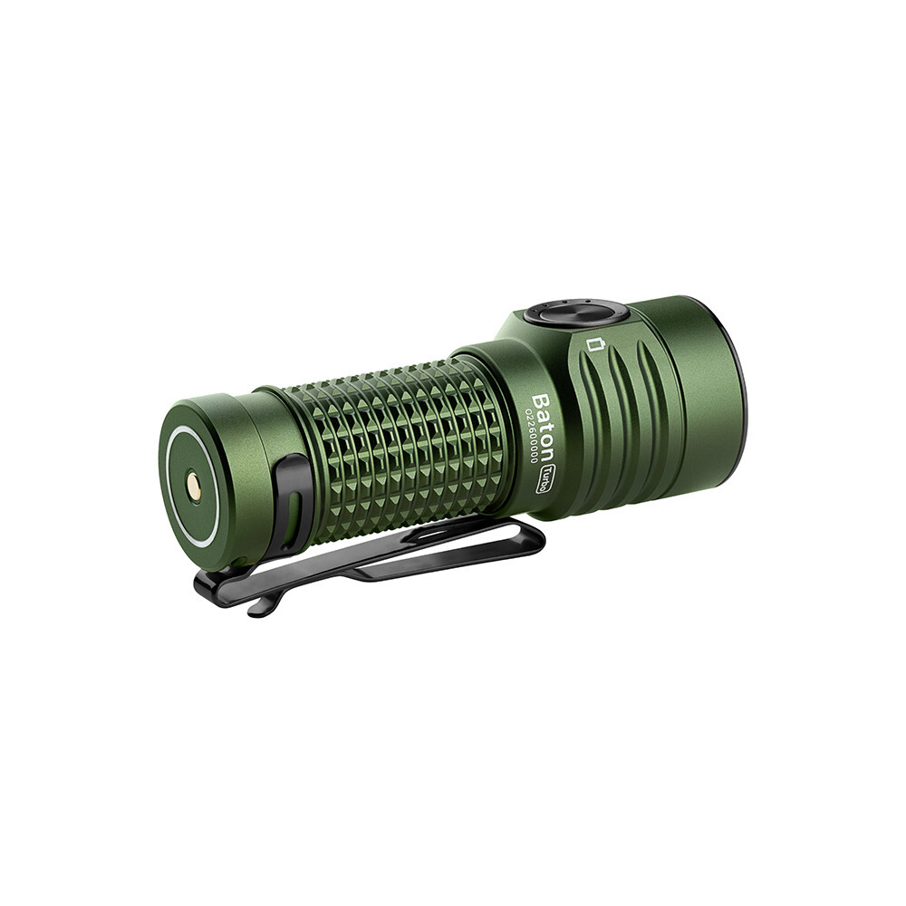 Olight Baton Turbo Compact EDC Flashlight, 510m Long-Range Beam, OD Green, 1000L