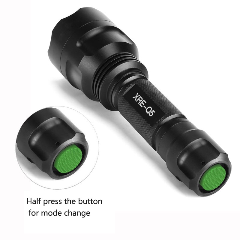 800Yards Hunting Red Light LED Flashlight Torch Quick Detach 20mm Picatinny Rail