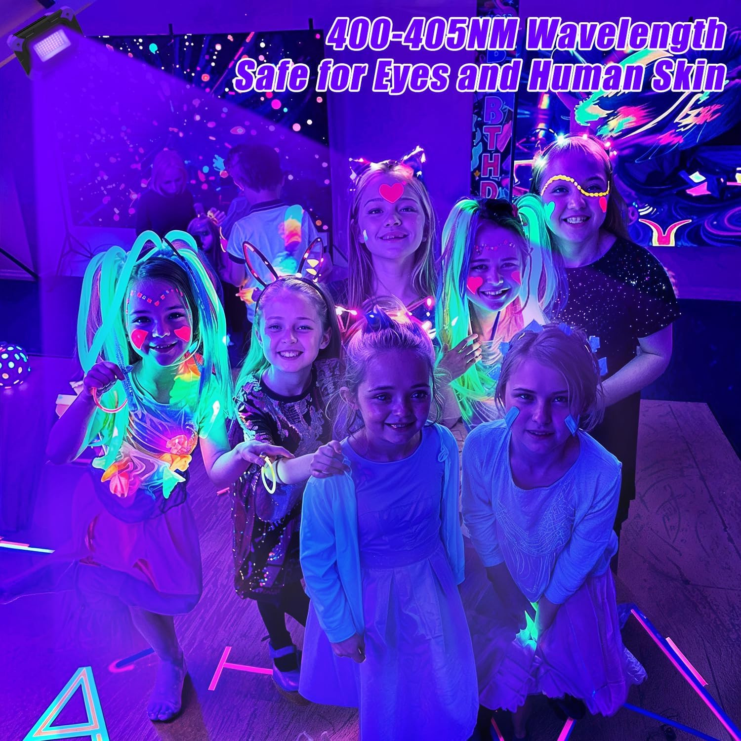 Portable Rechargeable Black Lights for Fishing & Glow Parties – 4 Pack