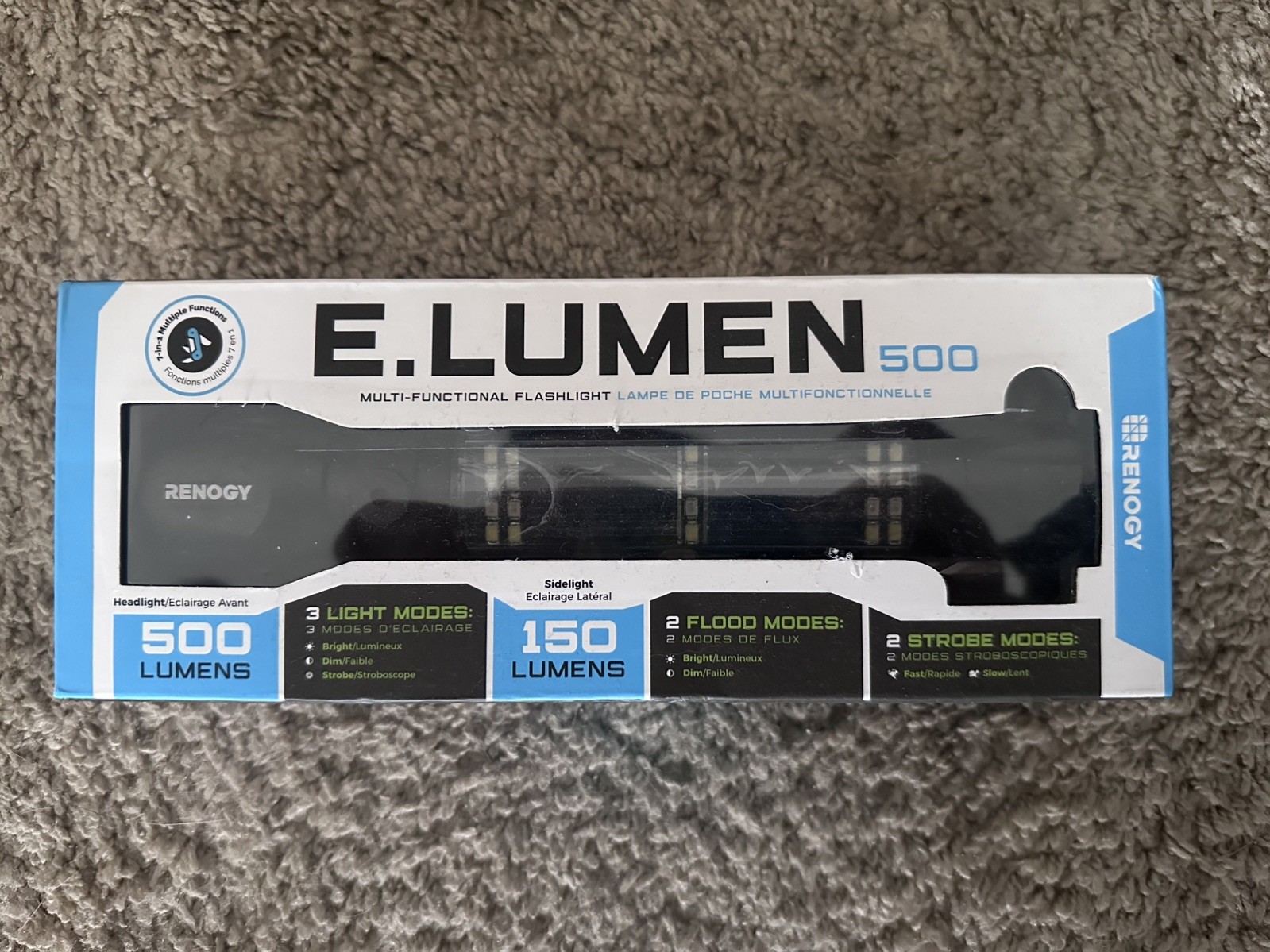Renogy E.Lumen 500 Lumens 7-in-1 Multifunctional Flashlight Rechargeable & SOLAR