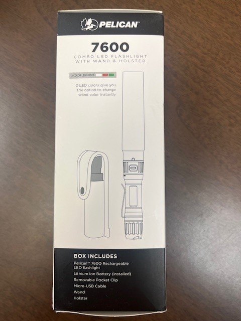 Brand New Pelican 7600 Programmable Rechargeable Multi Colored LED Flashlight
