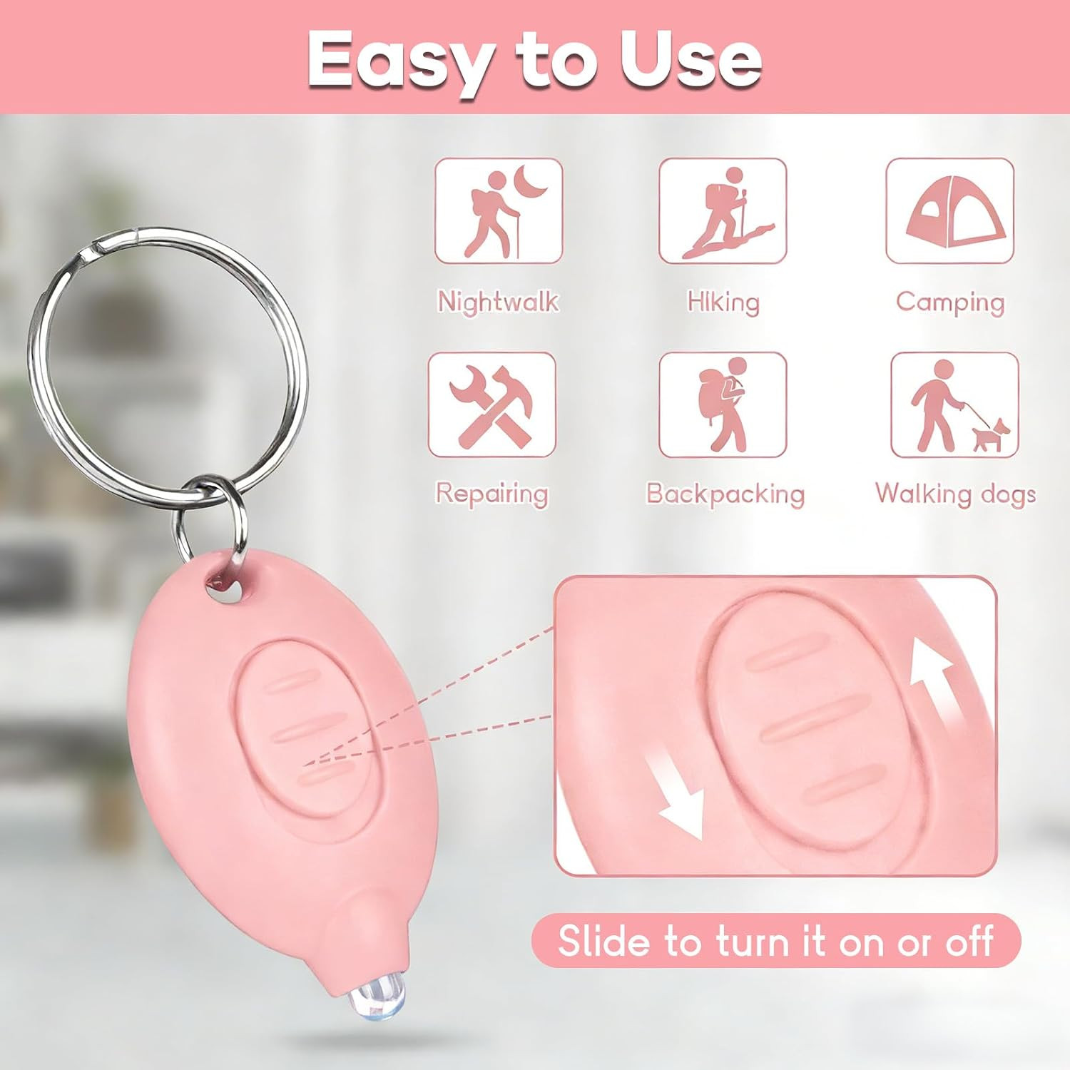 7 Pcs LED Keychain Flashlight Mini Keychain Light Bright Tiny Flashlight Small P