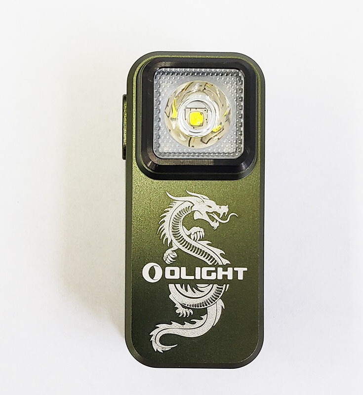 Olight Oclip Clip OD Green Dragon Edition Light w/White & Red Light, 300 L, 70 M