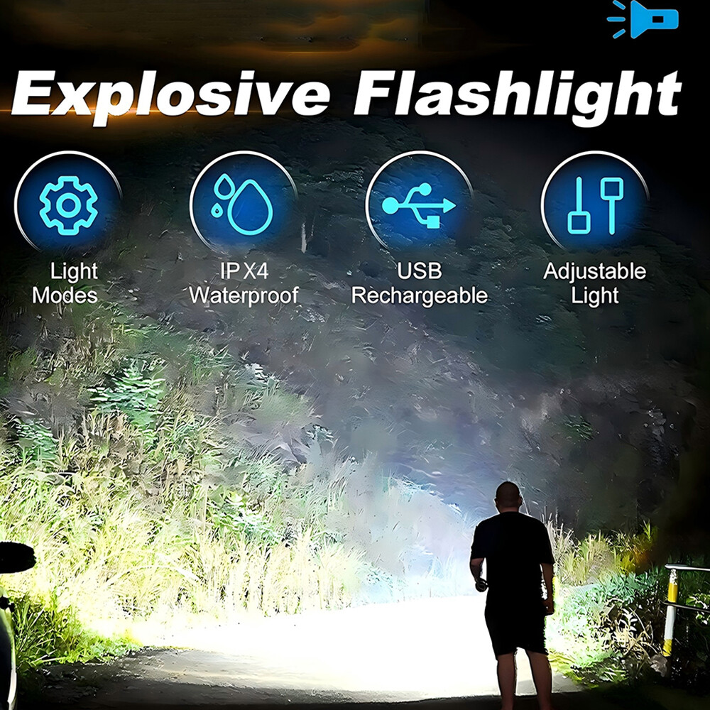 Portable Pocket LED Flashlight Magnetic USB Rechargeable Mini Torch Work Lights