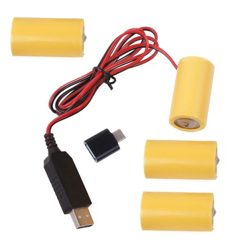 97cm Battery Eliminators Replace 4pcs 1.5V LR14 C Connect Replace 4×1.5V Battery