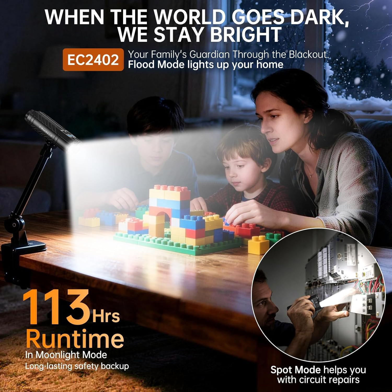 Rechargeable 3100 Lumen Tactical Flashlight 2-Pack for Home, Car & Camping