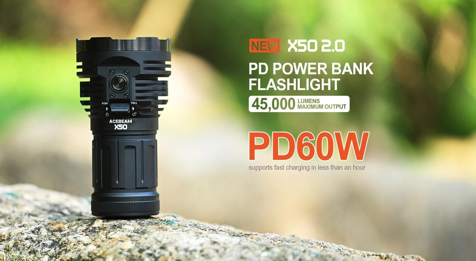 Acebeam X50 2.0 Powerbank PD60W Multipurpose LED Searchilight -45,000 Lumens