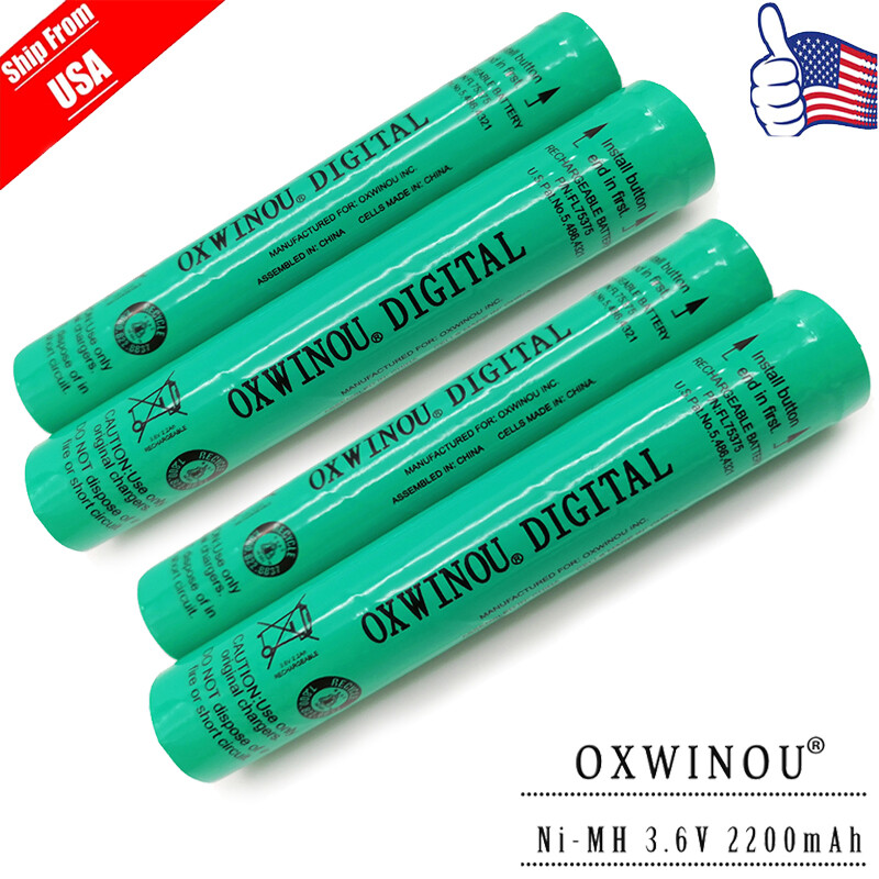 New! 4-Pack 3.6V 2200mAh NIMH Battery for Streamlight Stinger LED HP XT 75375 M9