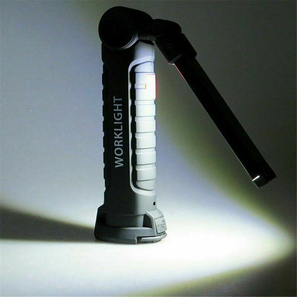 Magnetic Base LED COB Work Light 5-Mode Rechargeable Mechanic Torch Flashlight