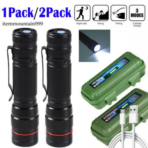 350000000 Lumen Super Bright LED Tactical Flashlight Rechargeable LED Work Light