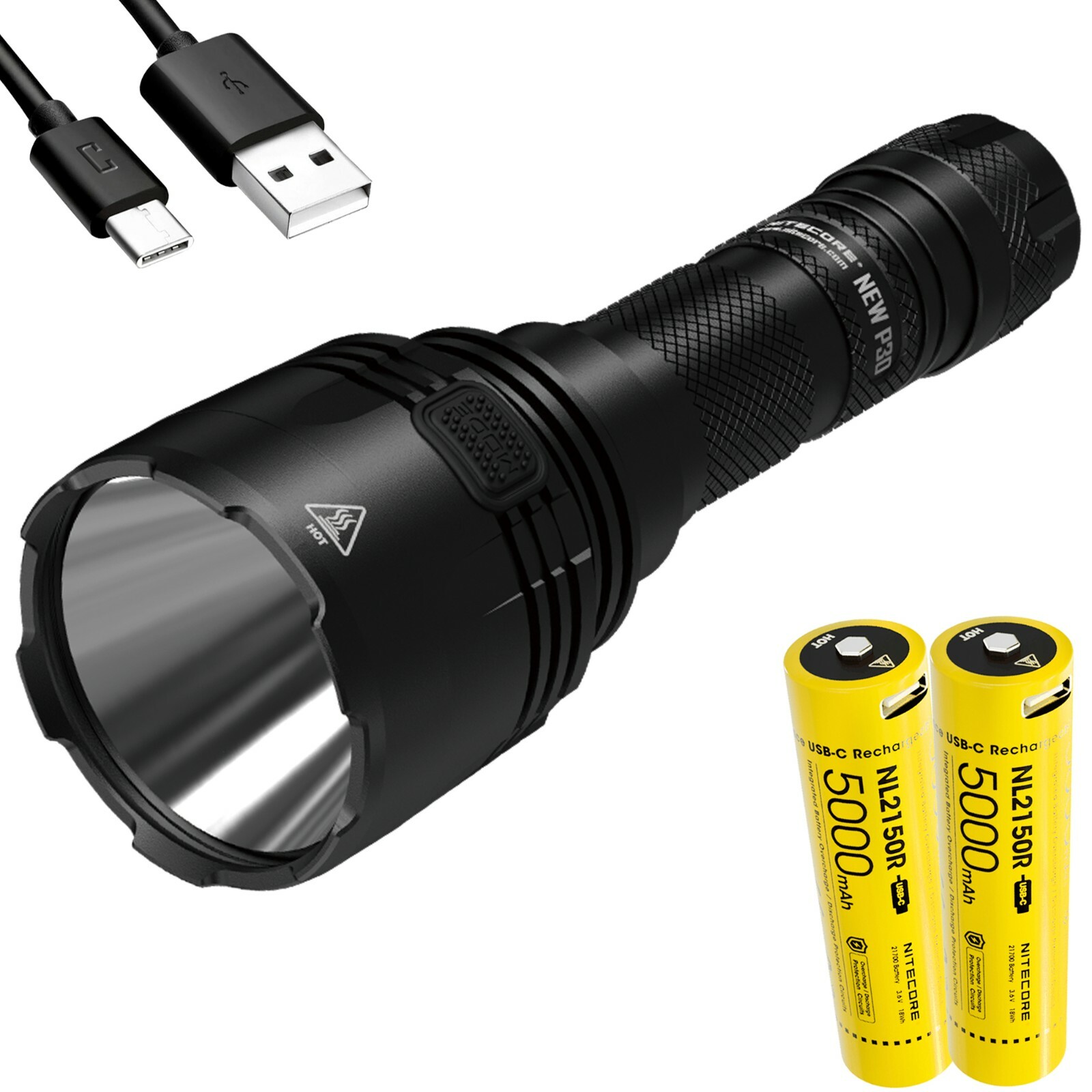 NITECORE NEW P30 1000 Lumen 676 Yard Hunting Flashlight w/ 5000mA Extra Battery