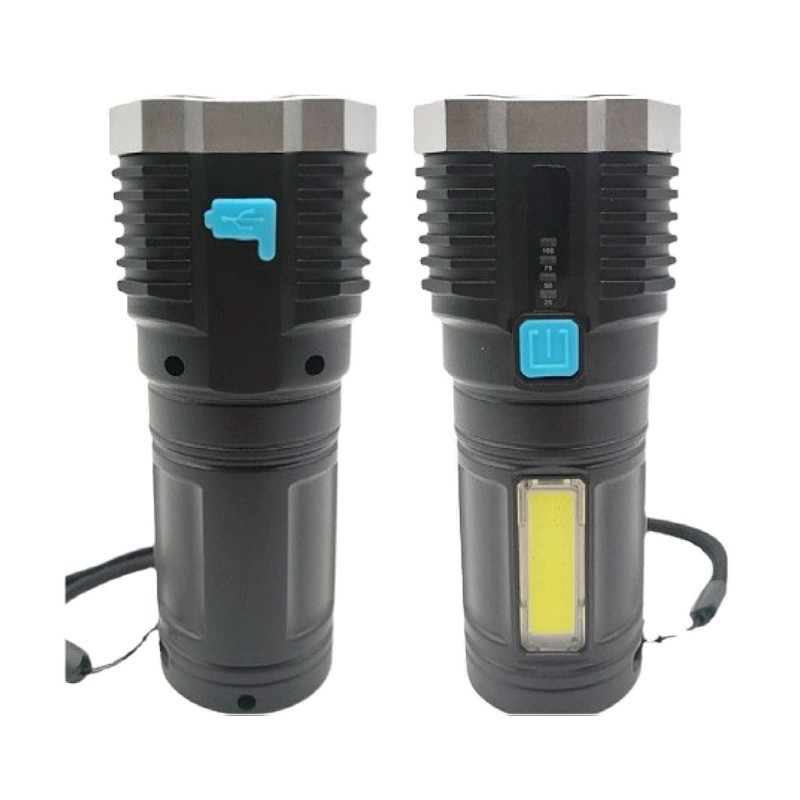 High Power LED Flashlights Camping Torch With 4 Lamp Beads And COB Side Light