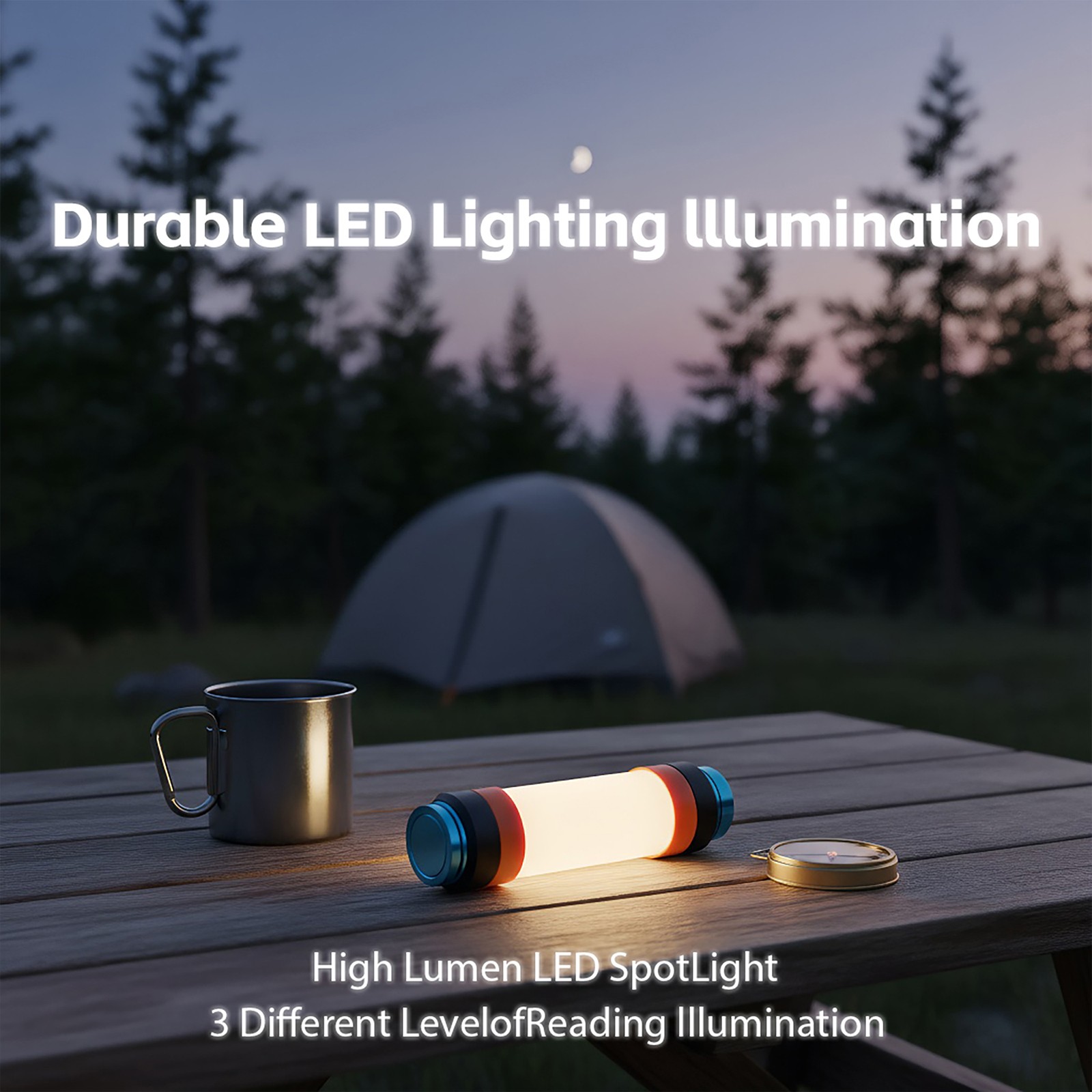 2x Camping LED Flashlight Rechargeable Magnetic Flashlights Window Breaker/ SOS