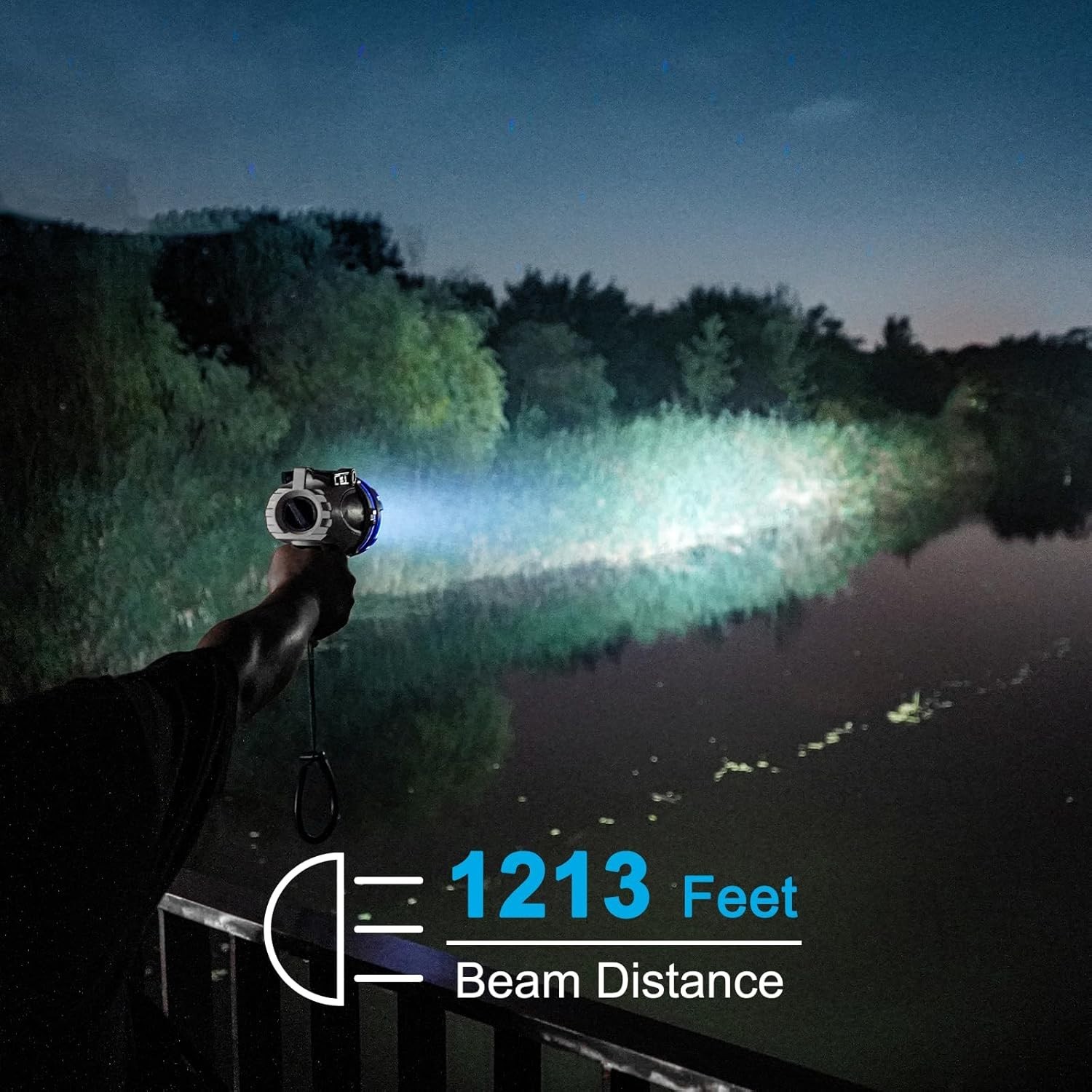 GOODSMANN Rechargeable Spotlight Waterproof LED Flashlight 3000 Lumen