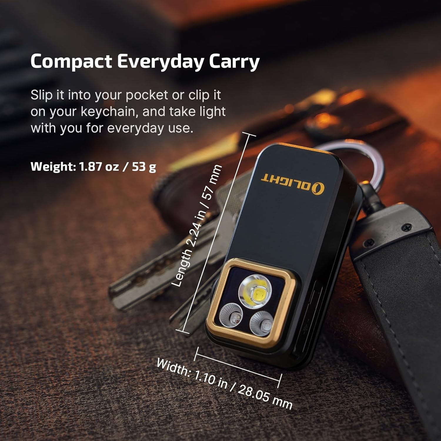Olight Oclip Pro S 600 Lumen EDC Clip-on Type-C Recharge Light, White, UV, RGB